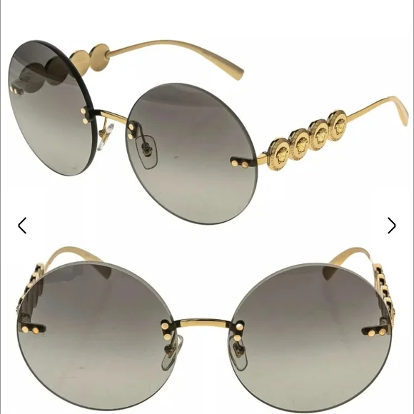 NWT-Versace Greca Coin Medusa Sunglasses - Picture 2 of 11